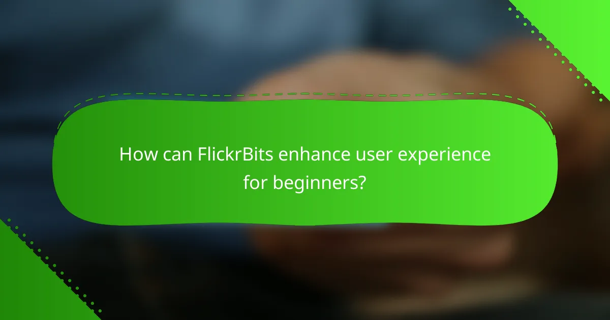 How can FlickrBits enhance user experience for beginners?