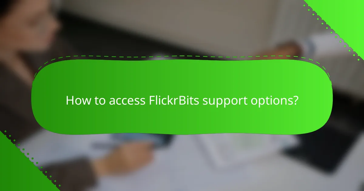 How to access FlickrBits support options?