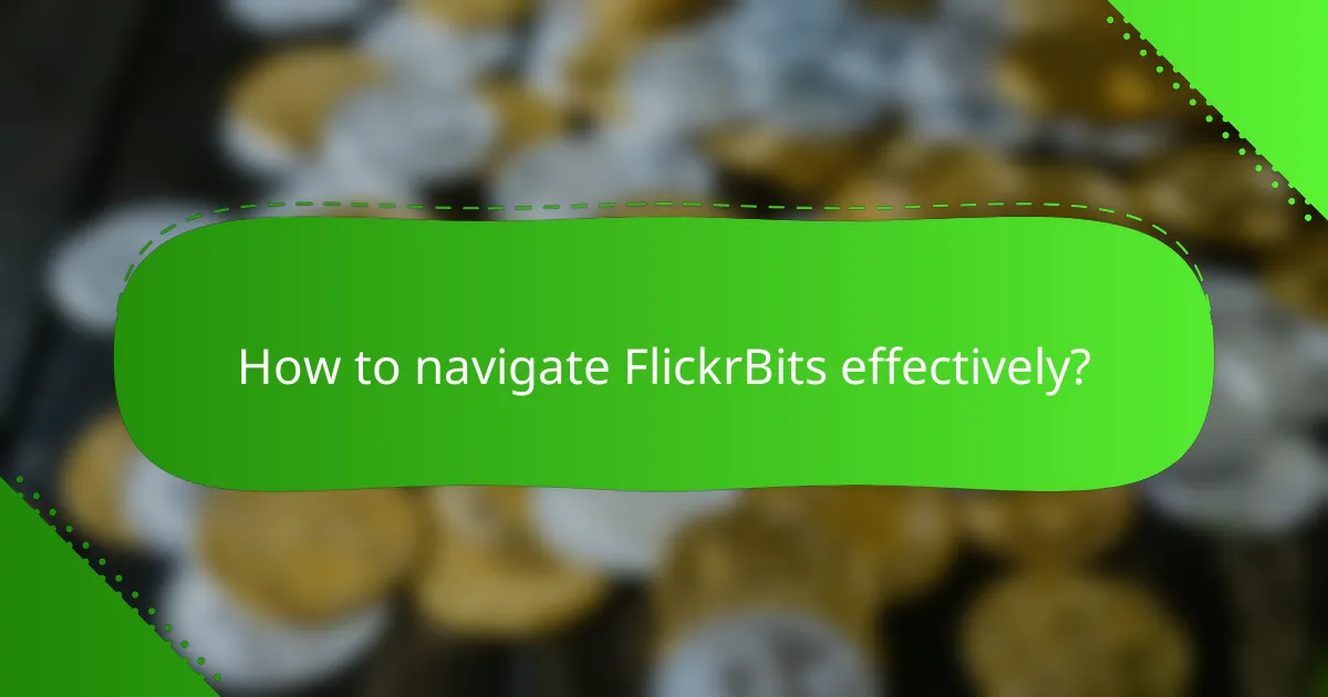 How to navigate FlickrBits effectively?