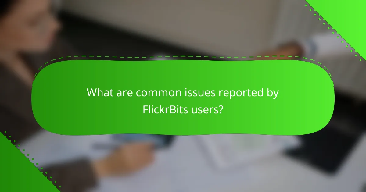 What are common issues reported by FlickrBits users?