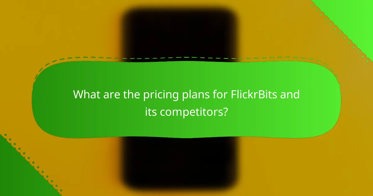 What are the pricing plans for FlickrBits and its competitors?