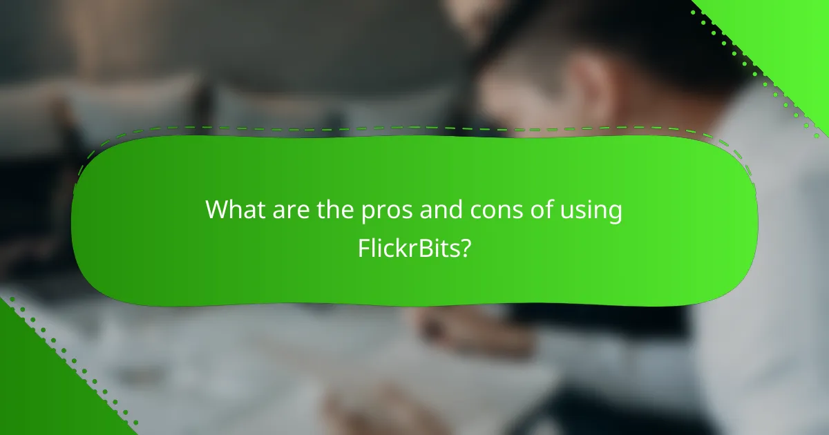 What are the pros and cons of using FlickrBits?
