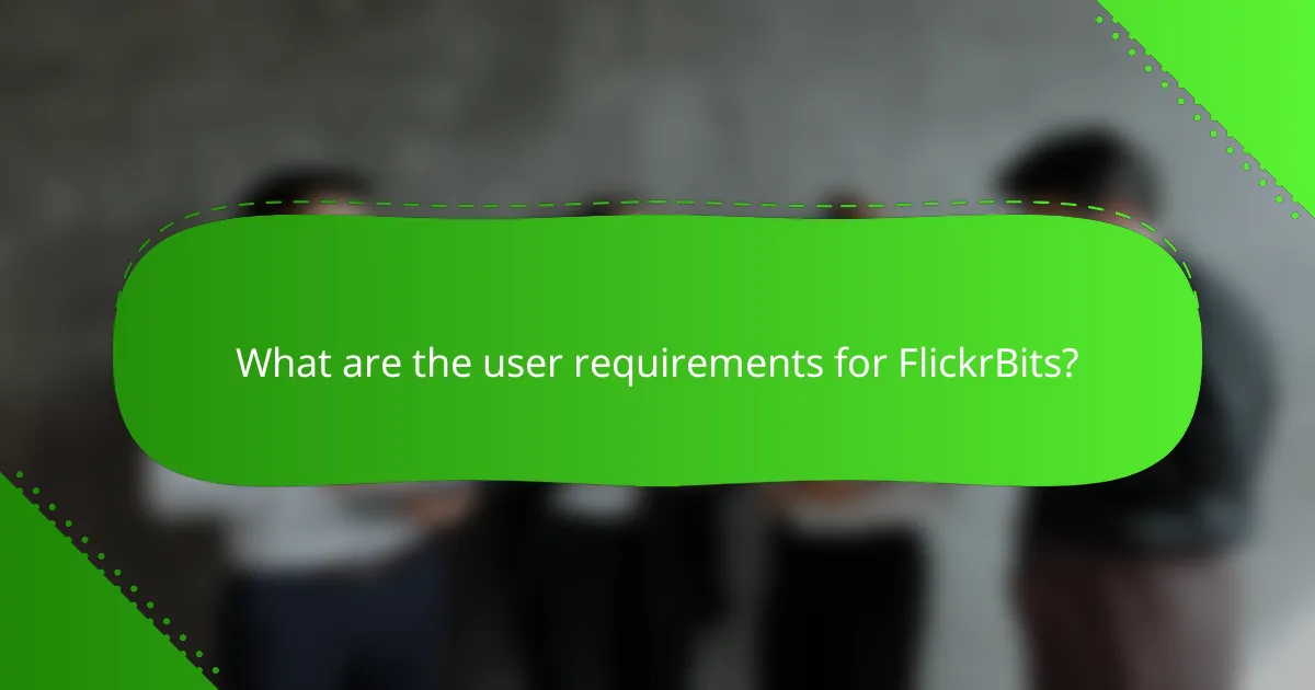 What are the user requirements for FlickrBits?