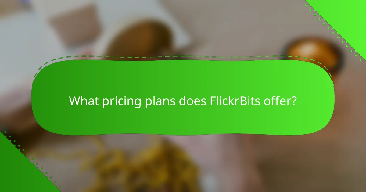 What pricing plans does FlickrBits offer?