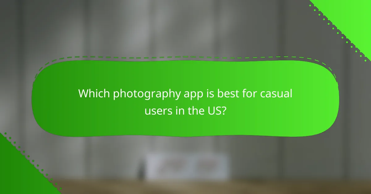 Which photography app is best for casual users in the US?